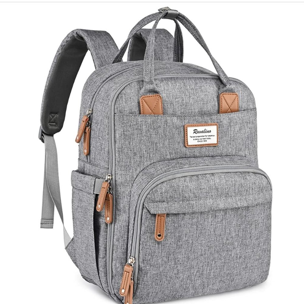 Ruvalino Diaper Backpack, Gray. Never Used
